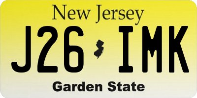 NJ license plate J26IMK