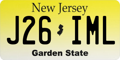 NJ license plate J26IML