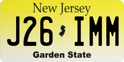 NJ license plate J26IMM