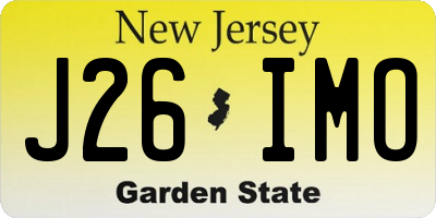 NJ license plate J26IMO
