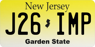 NJ license plate J26IMP