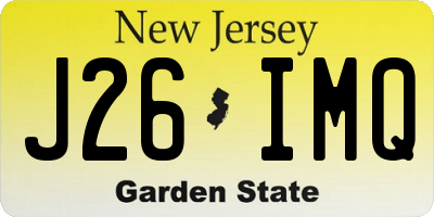 NJ license plate J26IMQ
