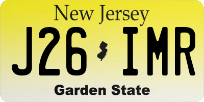 NJ license plate J26IMR