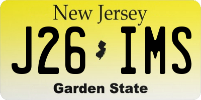 NJ license plate J26IMS