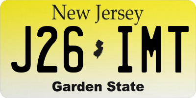 NJ license plate J26IMT