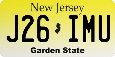 NJ license plate J26IMU