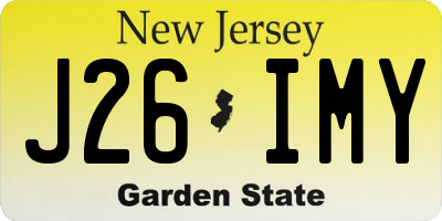NJ license plate J26IMY
