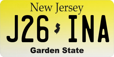 NJ license plate J26INA