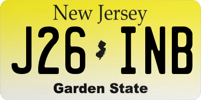 NJ license plate J26INB