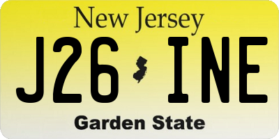 NJ license plate J26INE