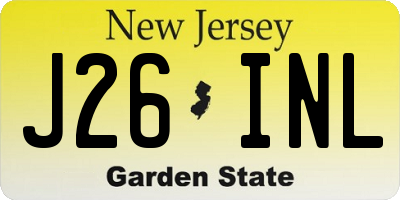 NJ license plate J26INL
