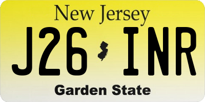NJ license plate J26INR