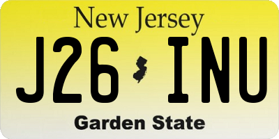 NJ license plate J26INU