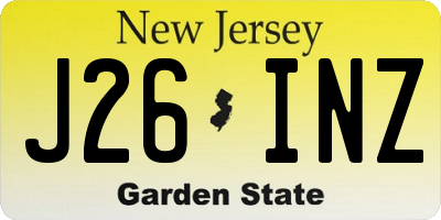 NJ license plate J26INZ