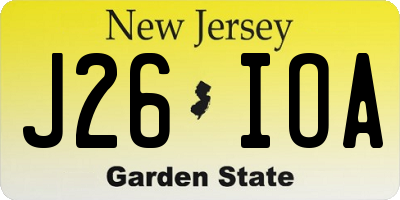 NJ license plate J26IOA