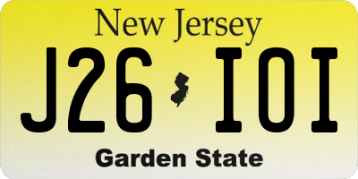 NJ license plate J26IOI