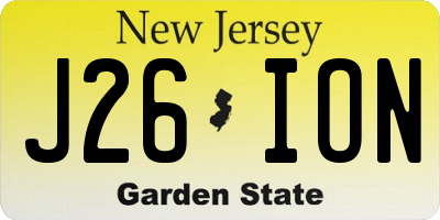 NJ license plate J26ION