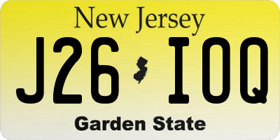 NJ license plate J26IOQ