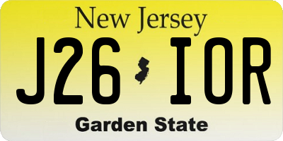 NJ license plate J26IOR