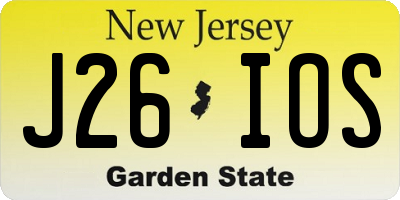 NJ license plate J26IOS