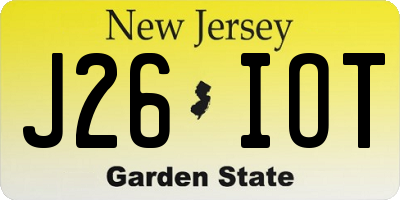 NJ license plate J26IOT