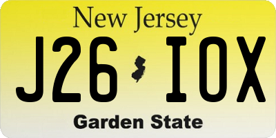 NJ license plate J26IOX
