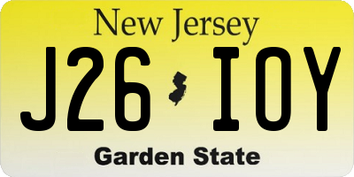 NJ license plate J26IOY