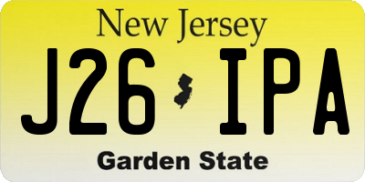 NJ license plate J26IPA
