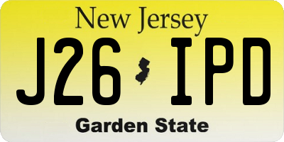NJ license plate J26IPD