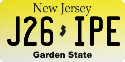 NJ license plate J26IPE