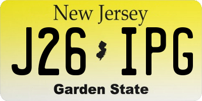 NJ license plate J26IPG