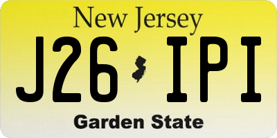 NJ license plate J26IPI