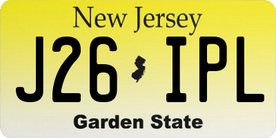 NJ license plate J26IPL