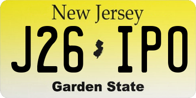 NJ license plate J26IPO