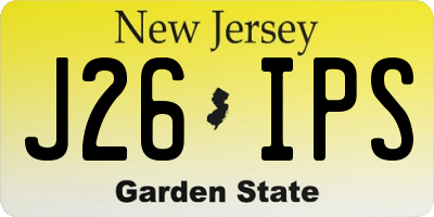 NJ license plate J26IPS