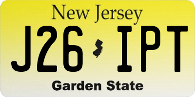 NJ license plate J26IPT