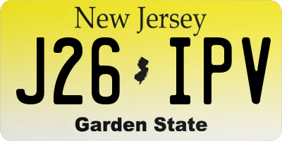 NJ license plate J26IPV