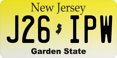 NJ license plate J26IPW