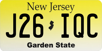 NJ license plate J26IQC