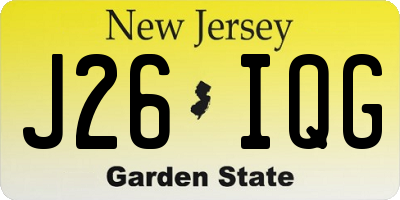 NJ license plate J26IQG