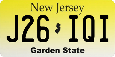 NJ license plate J26IQI