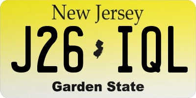 NJ license plate J26IQL