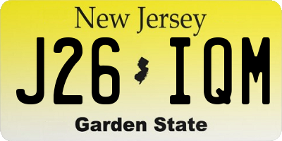 NJ license plate J26IQM