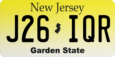 NJ license plate J26IQR