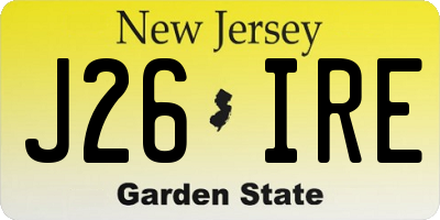 NJ license plate J26IRE