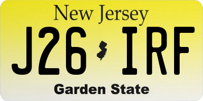 NJ license plate J26IRF