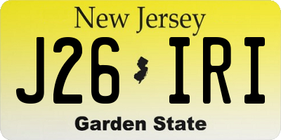 NJ license plate J26IRI