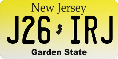 NJ license plate J26IRJ