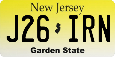 NJ license plate J26IRN