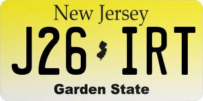 NJ license plate J26IRT